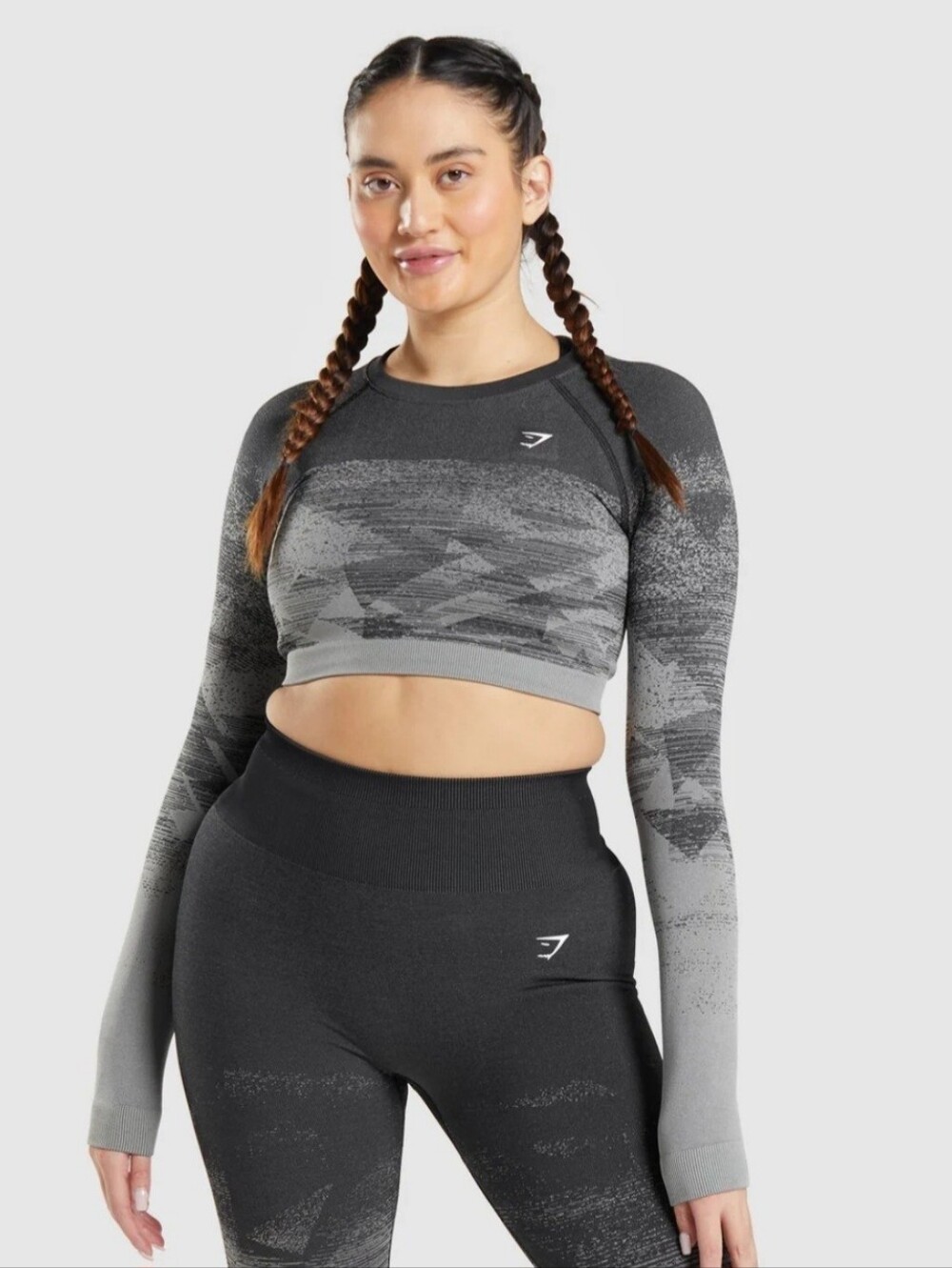 Gymshark Ombre Long Sleeve Athletic Cropped Sweatshirt size S